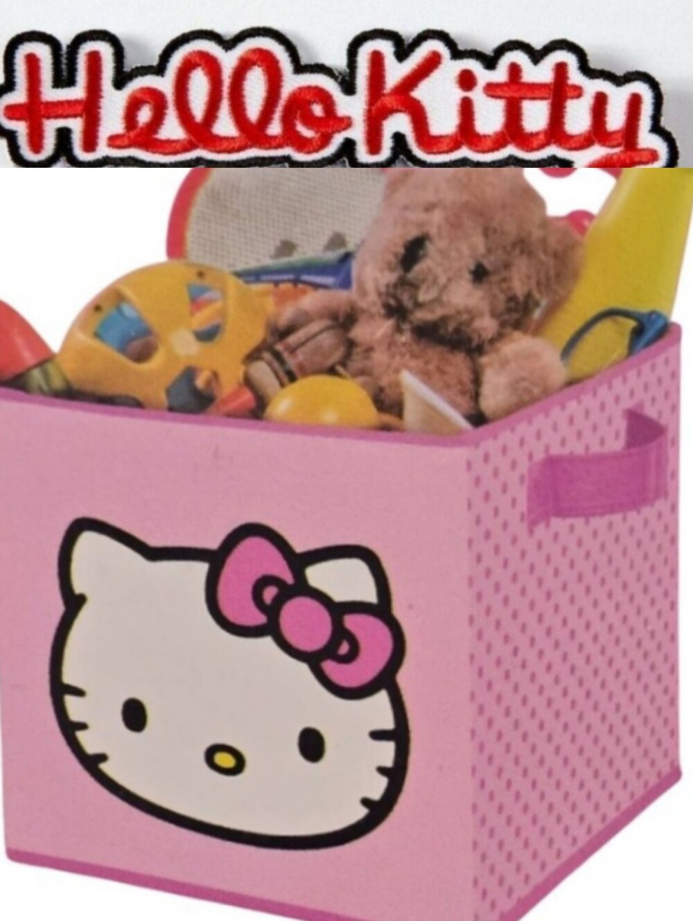 Hello Kitty Logo Storage Cube w/Handles